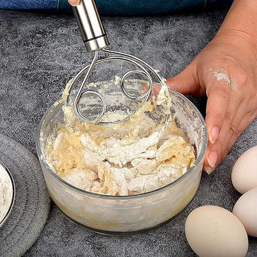 Stainless Steel Danish Dough Whisk | Handheld Bread & Batter Mixer (2 Pcs)